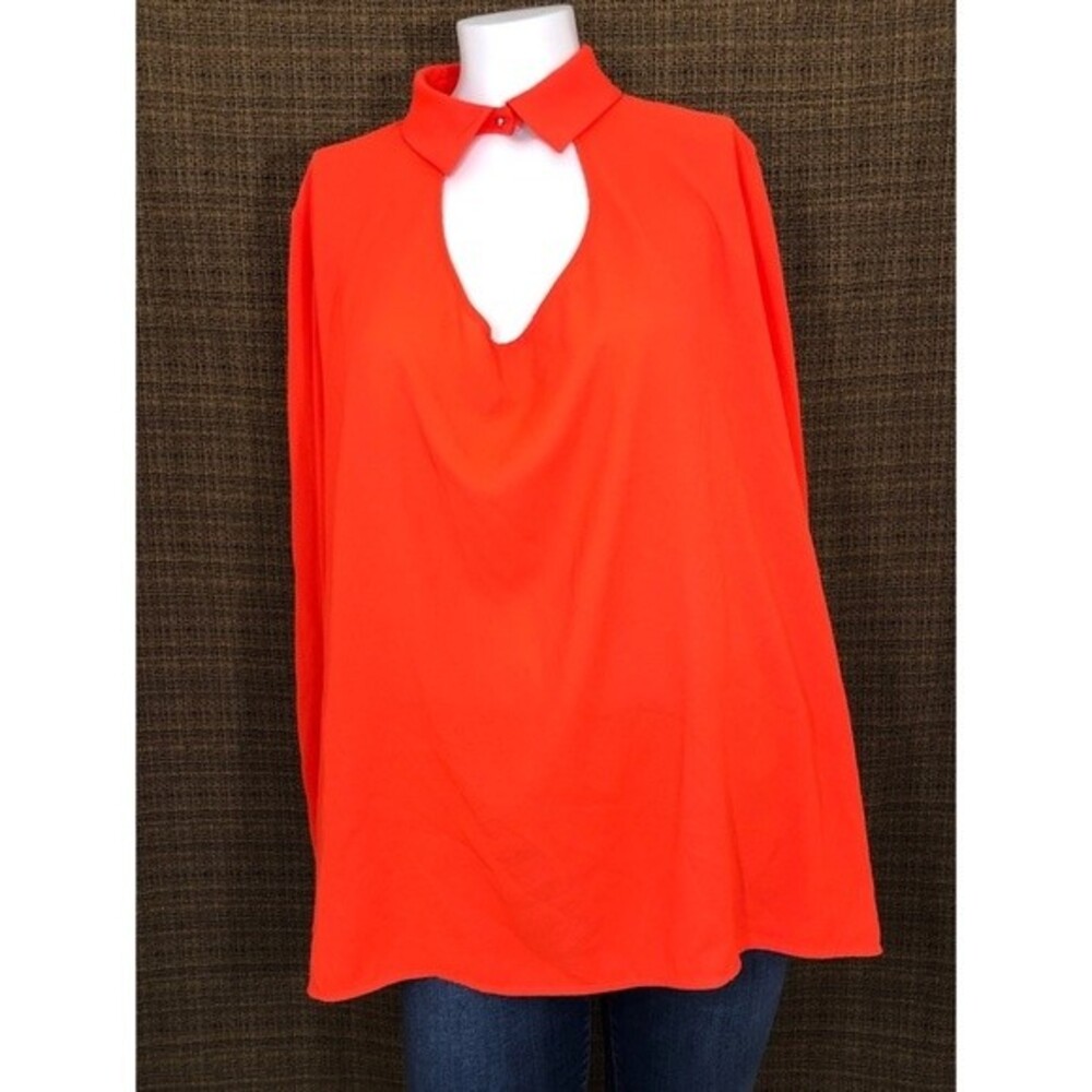 HOTEL PARTICULIER blouse bright orange size medium top dressy flowy bright